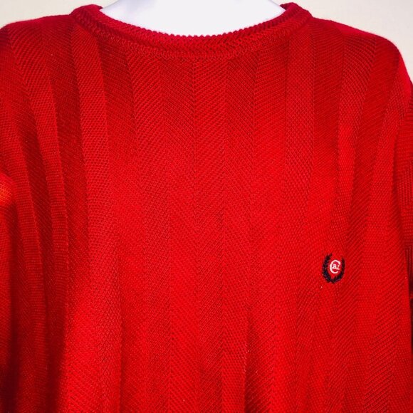 Vintage Chaps Ralph Lauren Mens XL Sweater Red Long Sleeve Crew Neck New - Picture 3 of 7